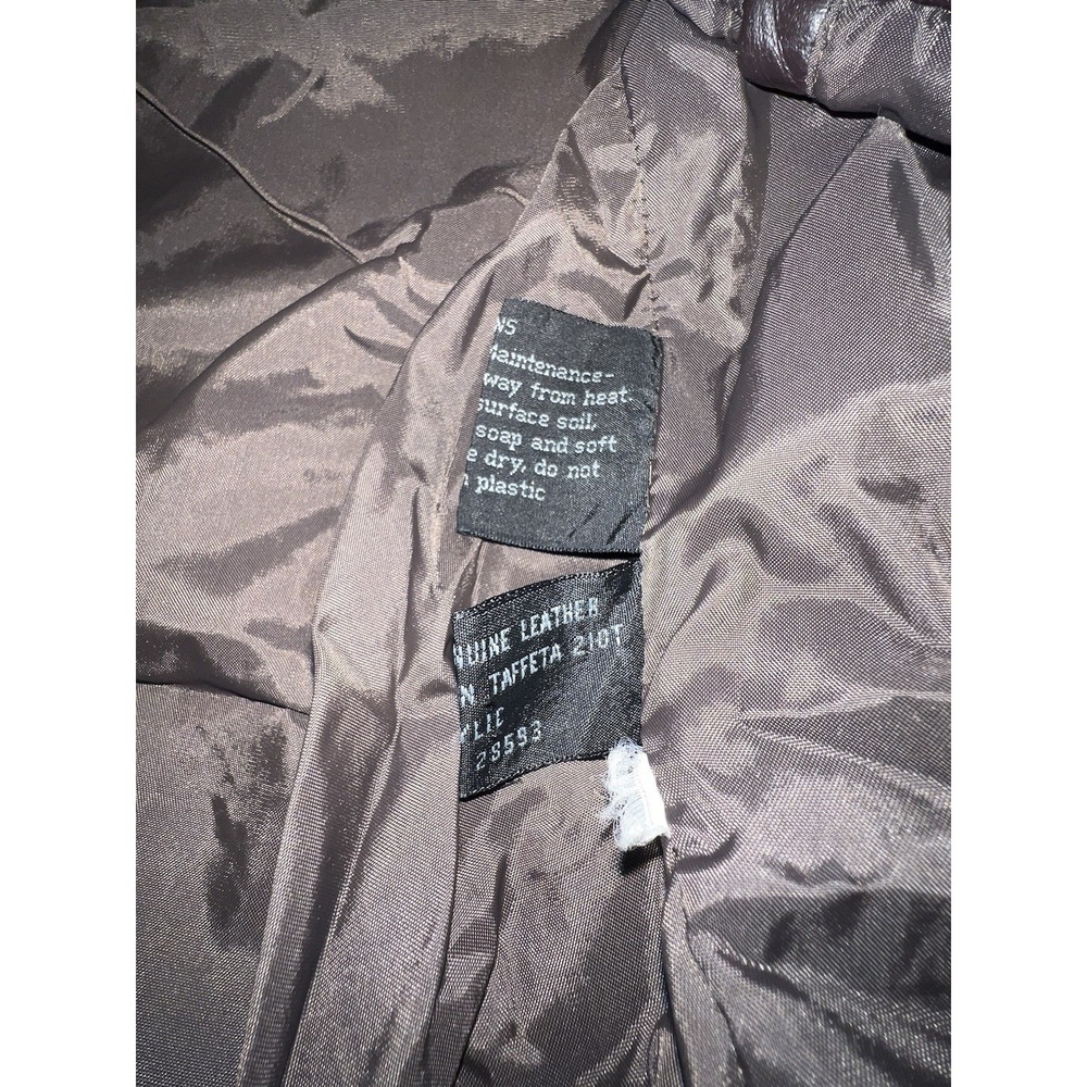 VTG Members Only Brown Bomber Leather Jacket With Patch B-17 379 Bomb Group - Picture 9 of 9